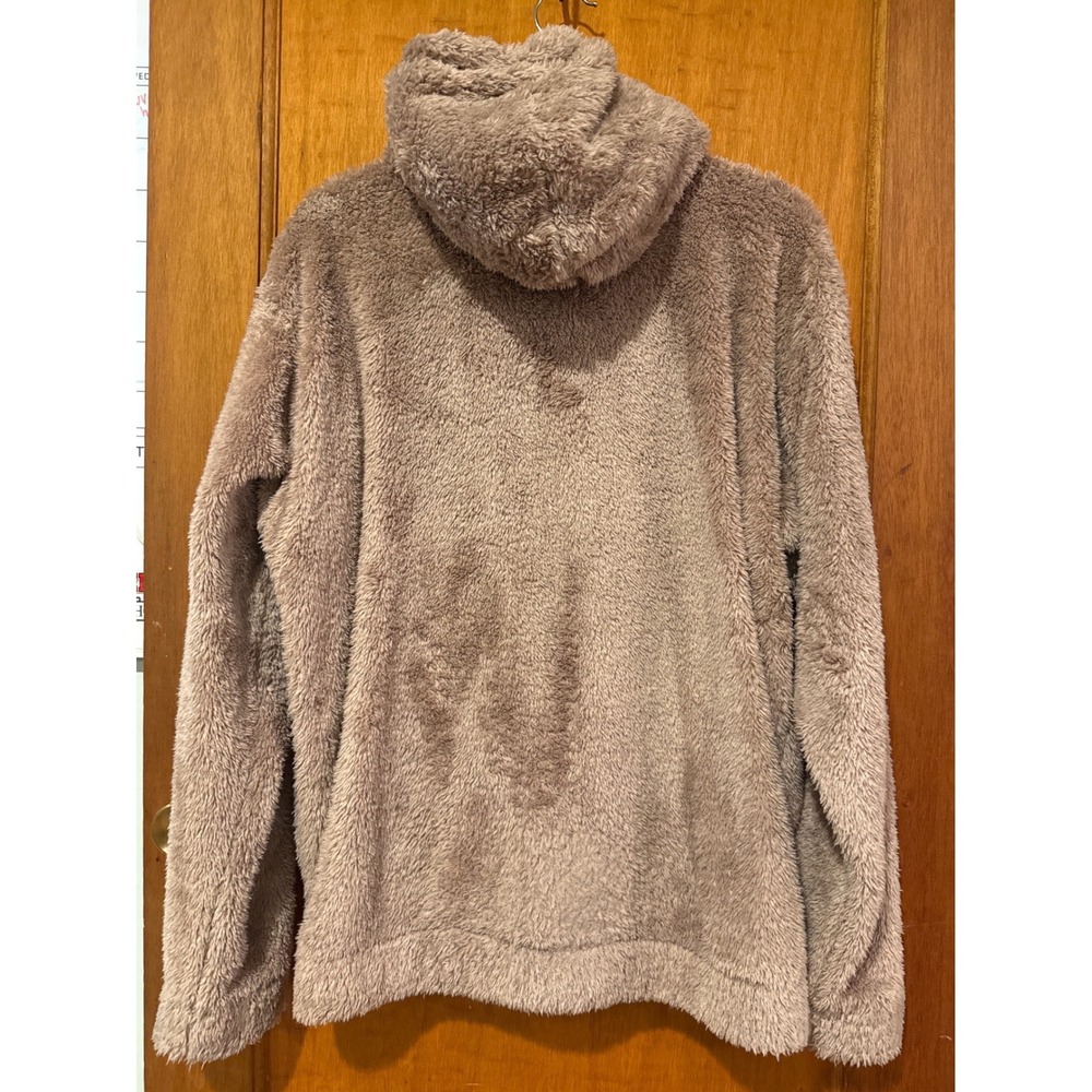 YoungLA‎ fuzzy teddy hoodie Small light pink tan full zip oversized EUC jacket - Picture 5 of 12